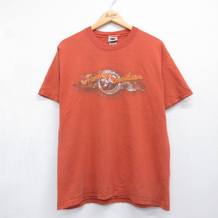 ハーレーダビッドソン 00s 半袖Tシャツ ビッグロゴ オレンジ メンズL相当 | 古着