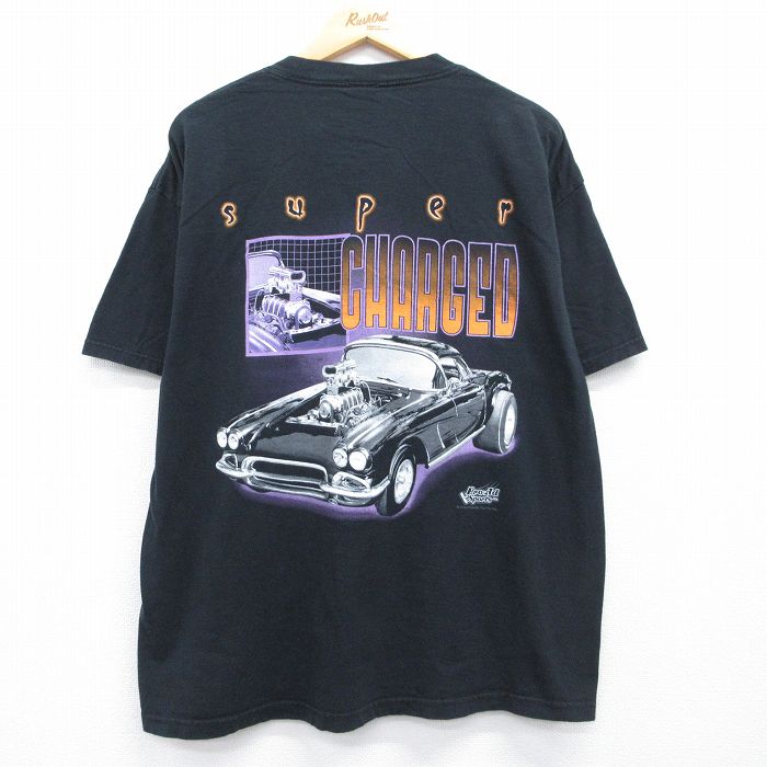 90s 半袖Tシャツ Super CHARGED ブラック メンズXL相当 | 古着