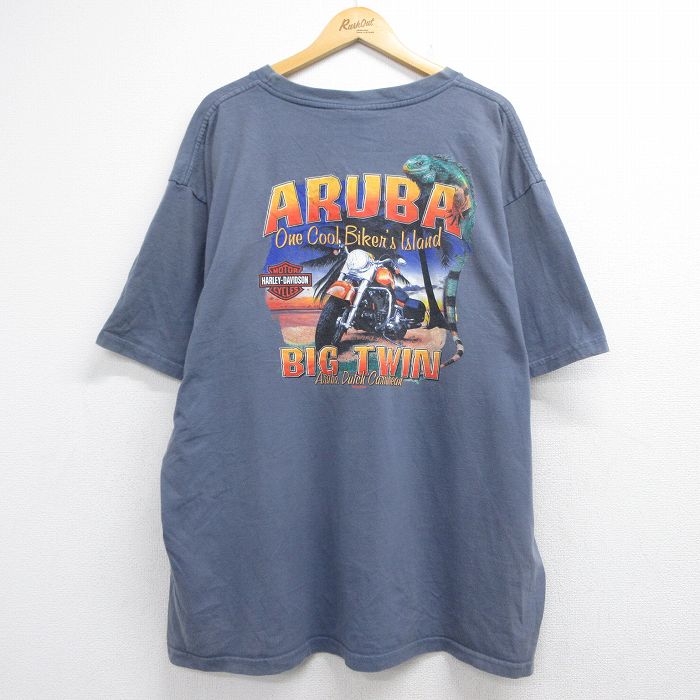 ハーレーダビッドソン 00s 半袖Tシャツ ARUBA グレー メンズXL相当 | 古着