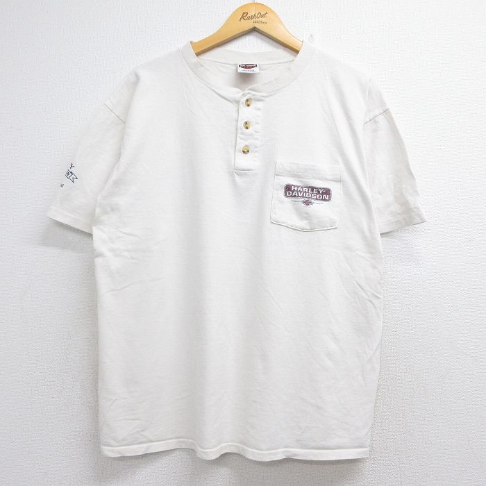 半袖Tシャツ 胸ポケット付き ホワイト メンズXL相当 | 古着