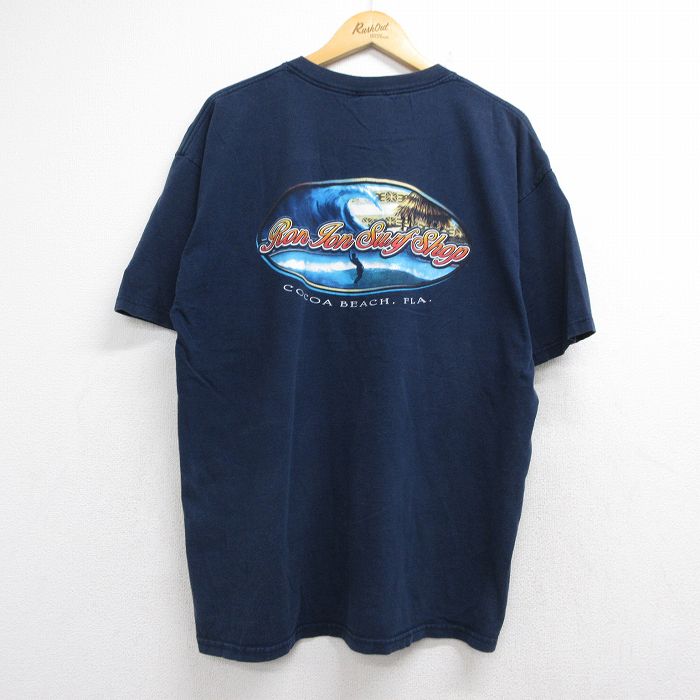 00s 半袖Tシャツ サーフィン ネイビー メンズXL相当 | 古着
