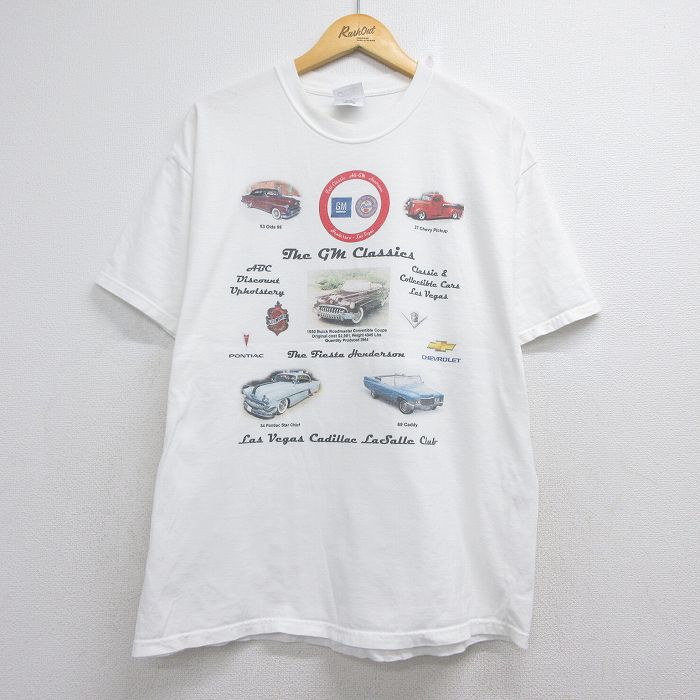 00s 半袖Tシャツ クラシックカー ホワイト メンズXL相当 | 古着