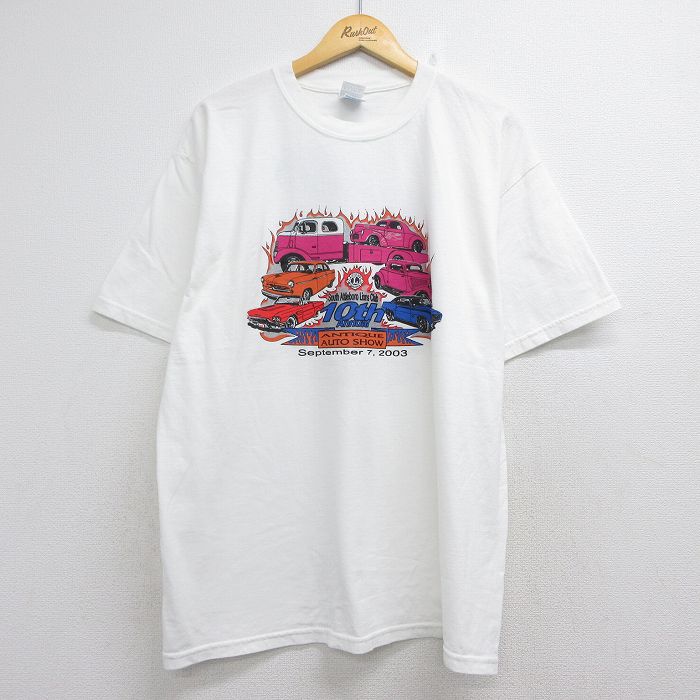 00s 半袖Tシャツ オートショー ホワイト メンズXL相当 | 古着