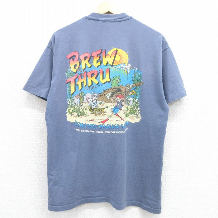 90s 半袖Tシャツ BREW THRU グレー メンズXL相当 | 古着