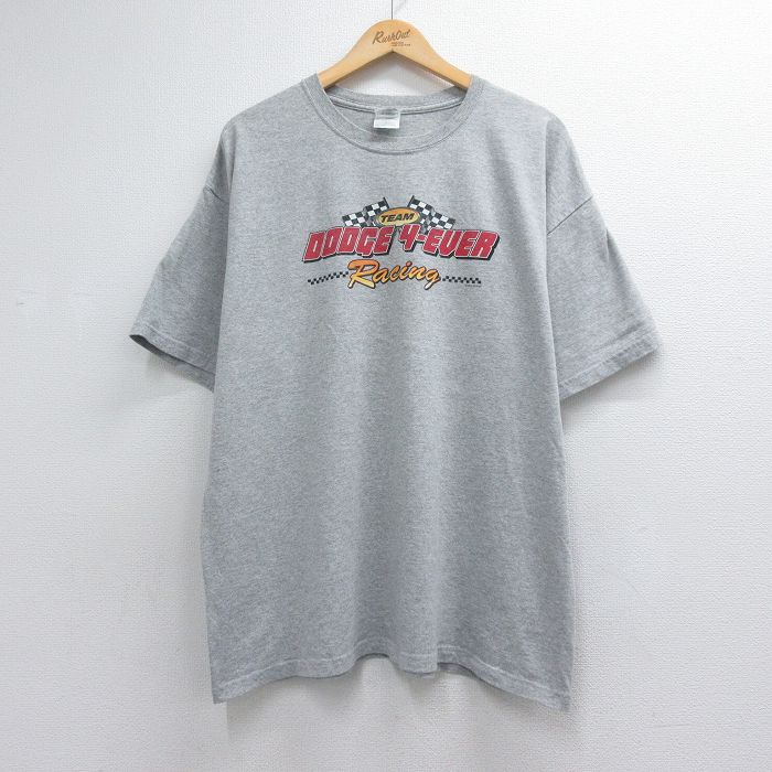 00s 半袖Tシャツ レーシング グレー メンズXL相当 | 古着