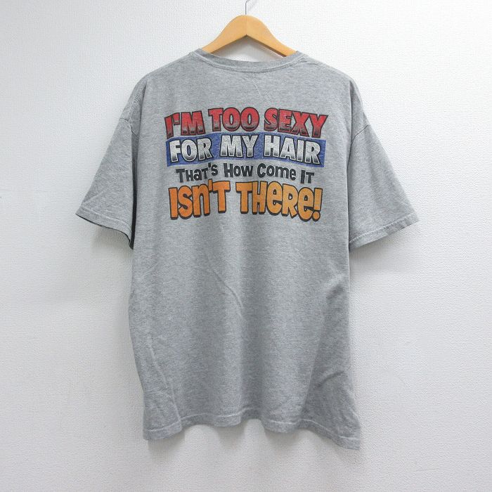 00s 半袖Tシャツ メッセージ グレー メンズXL相当 | 古着