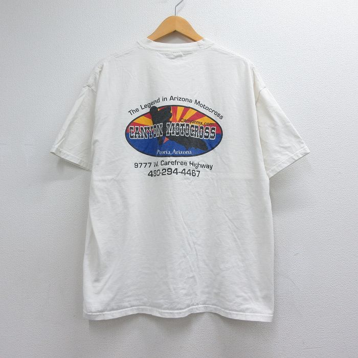 00s 半袖Tシャツ モトクロス ホワイト メンズXL相当 | 古着