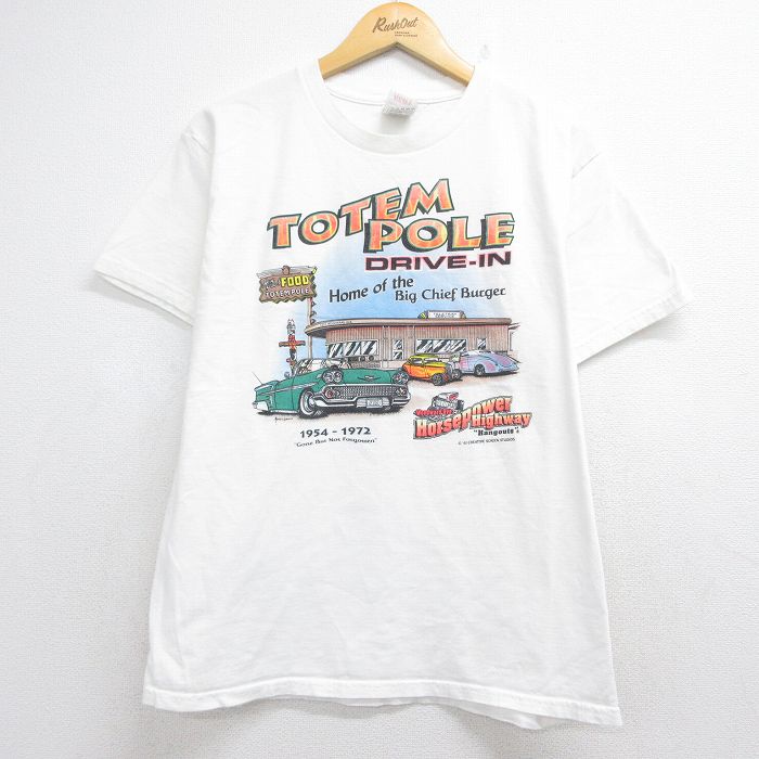 フルーツオブザルーム 00s 半袖Tシャツ TOTEM POLEハンバーガー ホワイト メンズL相当 | 古着