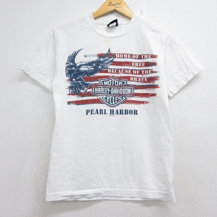 ハーレーダビッドソン 半袖Tシャツ ビッグロゴ ホワイト メンズS相当 | 古着