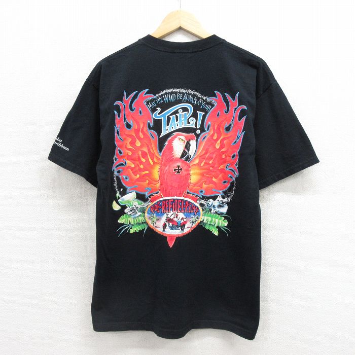 00s 半袖Tシャツ 鳥 ブラック メンズL相当 | 古着