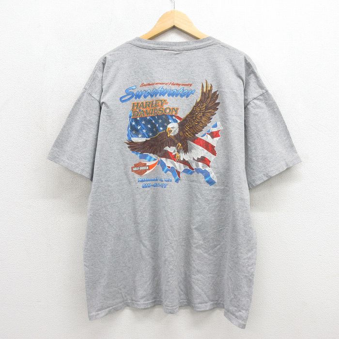 ハーレーダビッドソン 00s 半袖Tシャツ 鳥 グレー メンズXL相当 | 古着