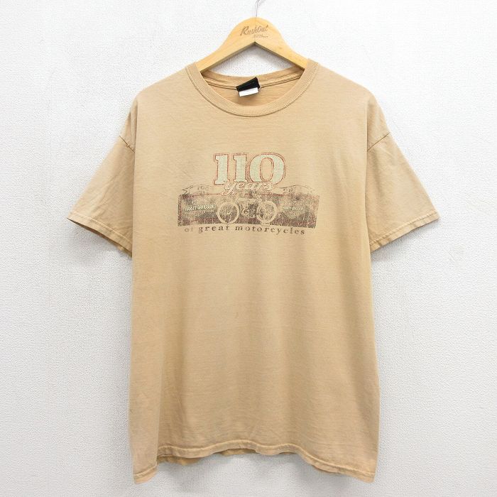 ハーレーダビッドソン 半袖Tシャツ ボロ ベージュ メンズL相当 | 古着