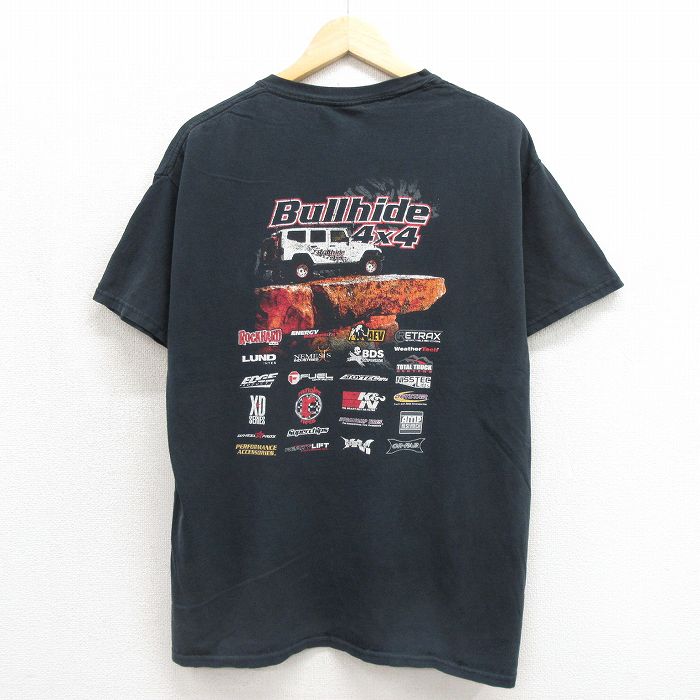 00s 半袖Tシャツ Bullhide企業広告 ブラック メンズL相当 | 古着