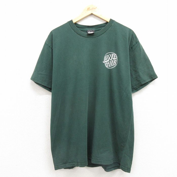 サンタクルーズ 半袖Tシャツ ワンポイントロゴ グリーン メンズL相当 | 古着