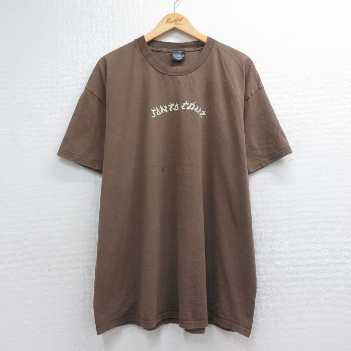 サンタクルーズ 半袖Tシャツ ビッグロゴ ブラウン メンズXL相当 | 古着