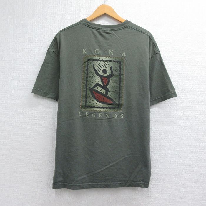 00s 半袖Tシャツ KONA カーキ メンズXL相当 | 古着