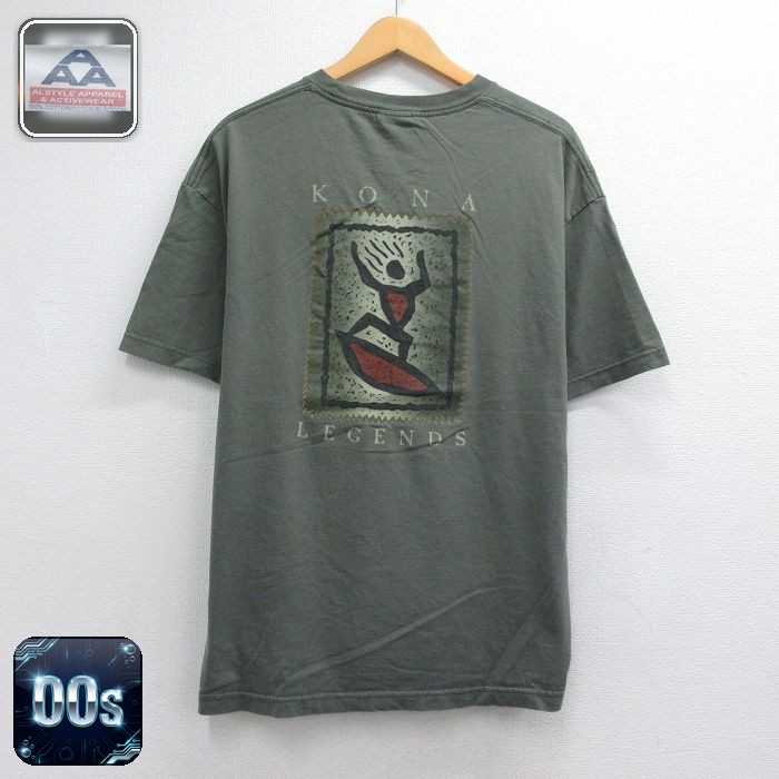00s 半袖Tシャツ KONA カーキ メンズXL相当 | 古着