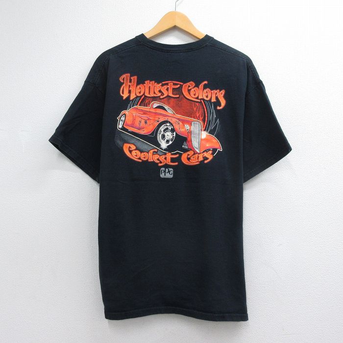 00s 半袖Tシャツ ホットロッド ブラック メンズXL相当 | 古着