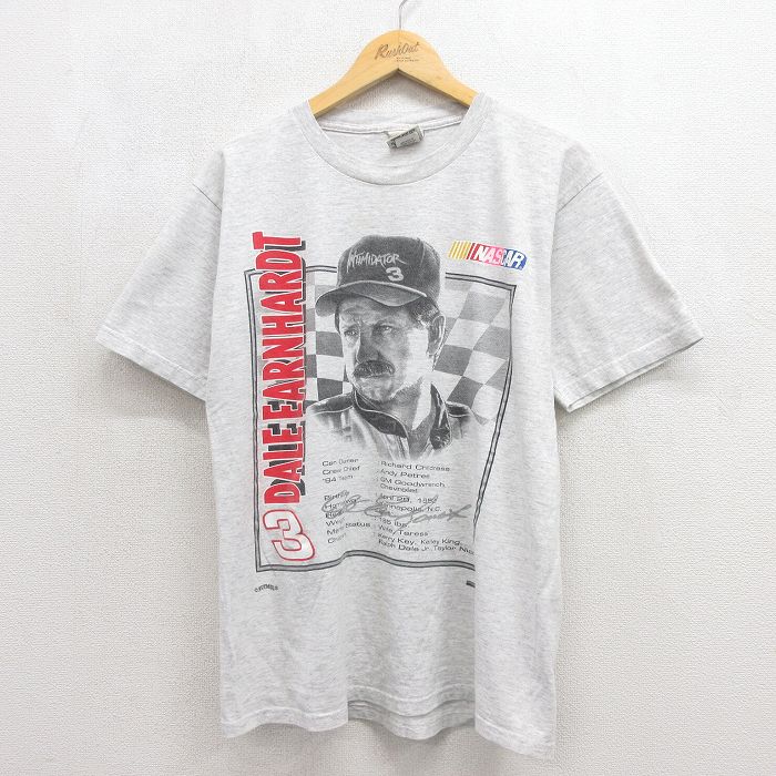 90s 半袖Tシャツ デイルアーンハート グレー メンズL相当 | 古着