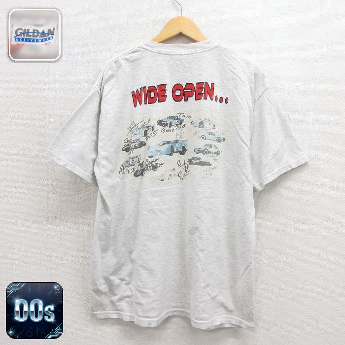 00s 半袖Tシャツ WIDE OPEN グレー メンズXL相当 | 古着