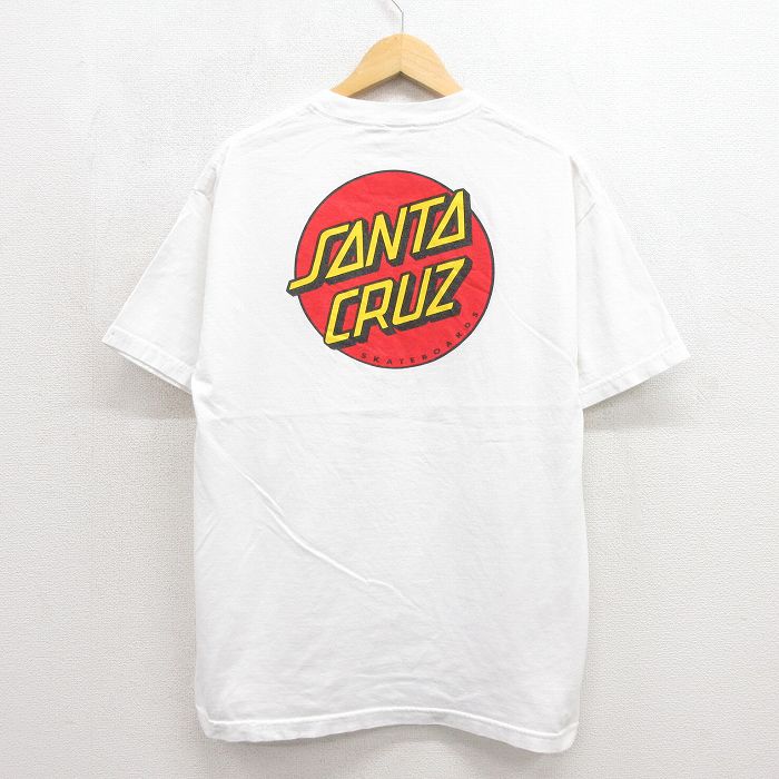 サンタクルーズ 半袖Tシャツ ビッグロゴ ホワイト メンズL相当 | 古着