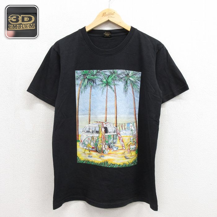 半袖Tシャツ サーフボード ブラック メンズM相当 | 古着