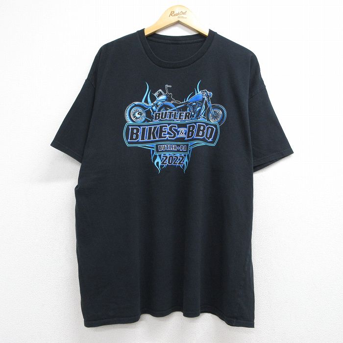 バイク 半袖Tシャツ ブラック メンズXL相当 | 古着