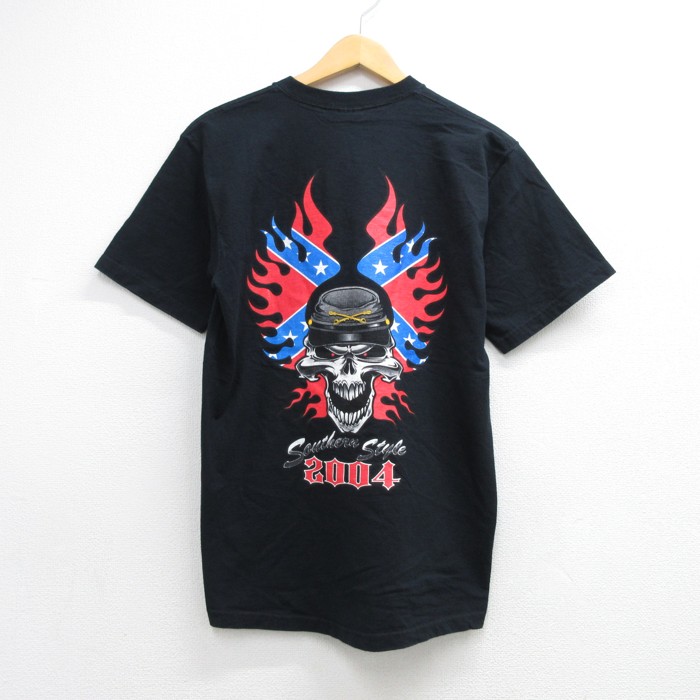 Fruit of the Loom 00s 半袖Tシャツ コンフェデレートスカル ブラック メンズM相当 | 古着