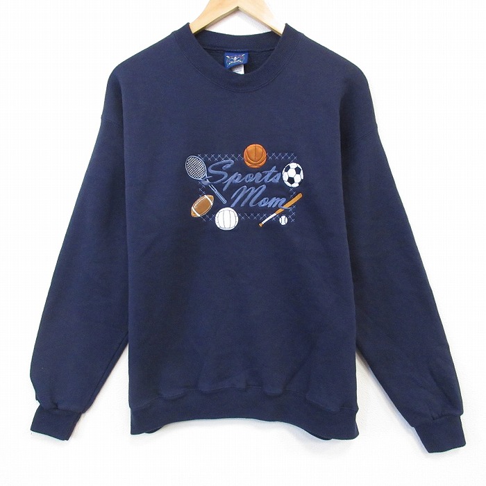 90s 長袖スウェット スポーツ ネイビー L | 古着