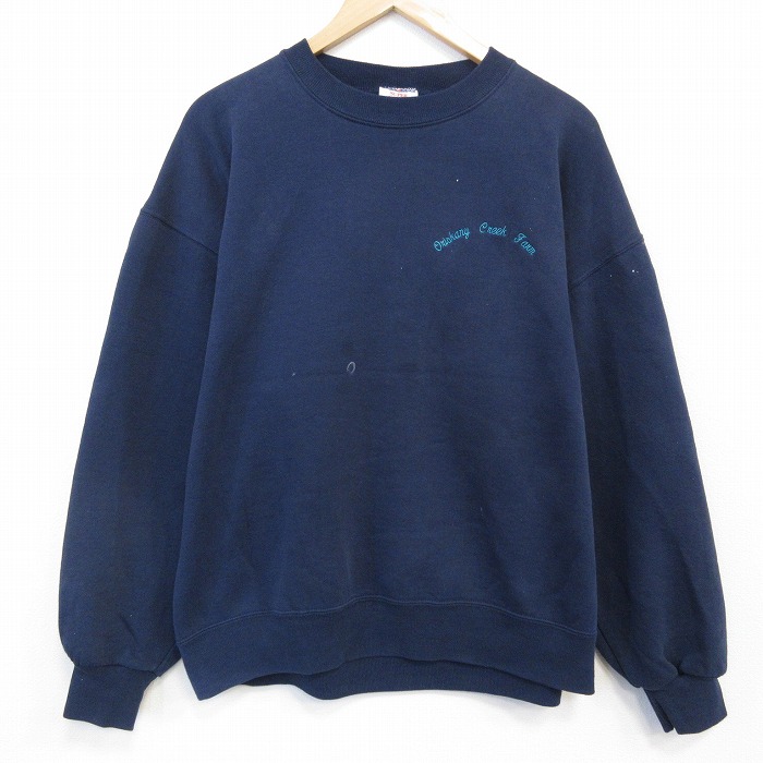 ジャージーズ 90s 長袖スウェット Creek ネイビー XL | 古着