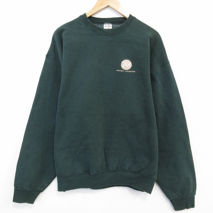 XL★古着 フルーツオブザルーム 長袖 スウェット メンズ 90年代 90s PA 大きいサイズ クルーネック USA製 濃緑 25nov11