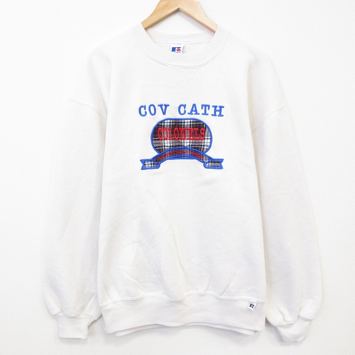 ラッセル 90s 長袖スウェット COLONELS刺繍 ホワイト XL | 古着