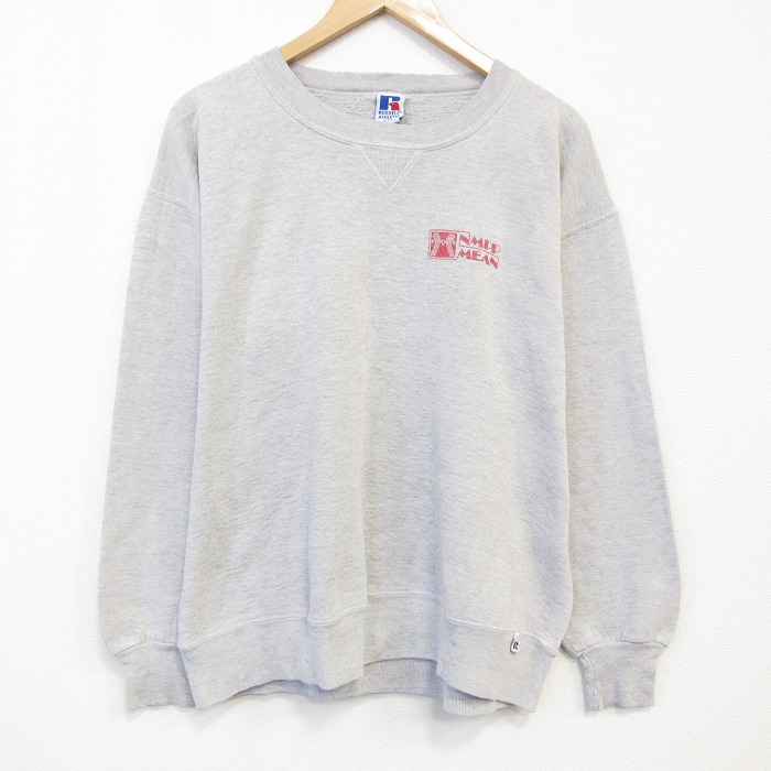 XL★古着 ラッセル 長袖 スウェット メンズ 90年代 90s NMPP クルーネック USA製 グレー 霜降り【spe】 25nov11