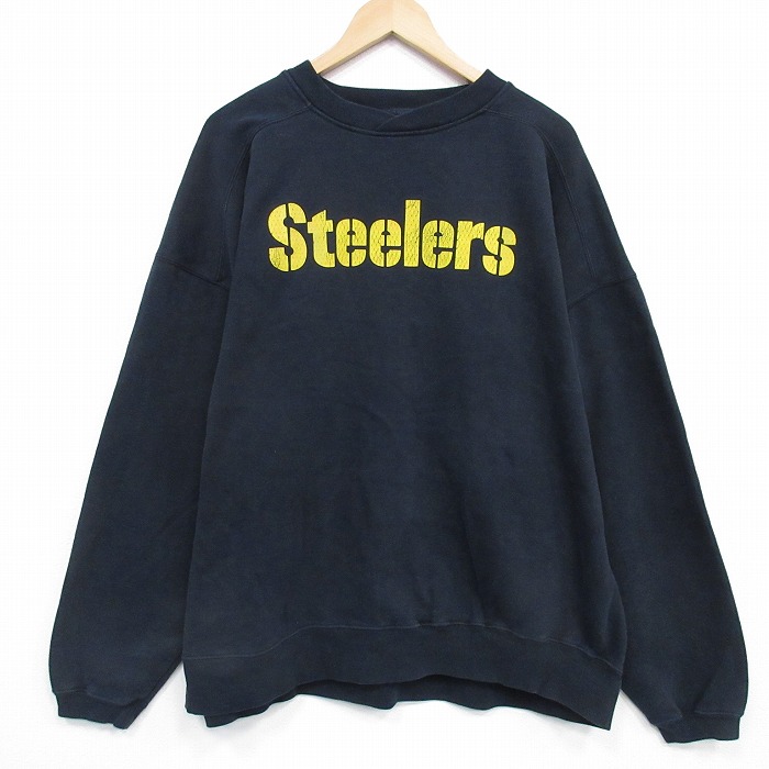 リーボック 00s 長袖スウェット NFLピッツバーグスティーラーズ ブラック XL | 古着