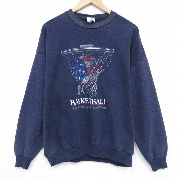 ジャージーズ 00s 長袖スウェット バスケットボール ネイビー XL | 古着
