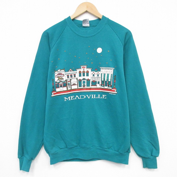 90s 長袖スウェット MEADVILLE ブルー L | 古着