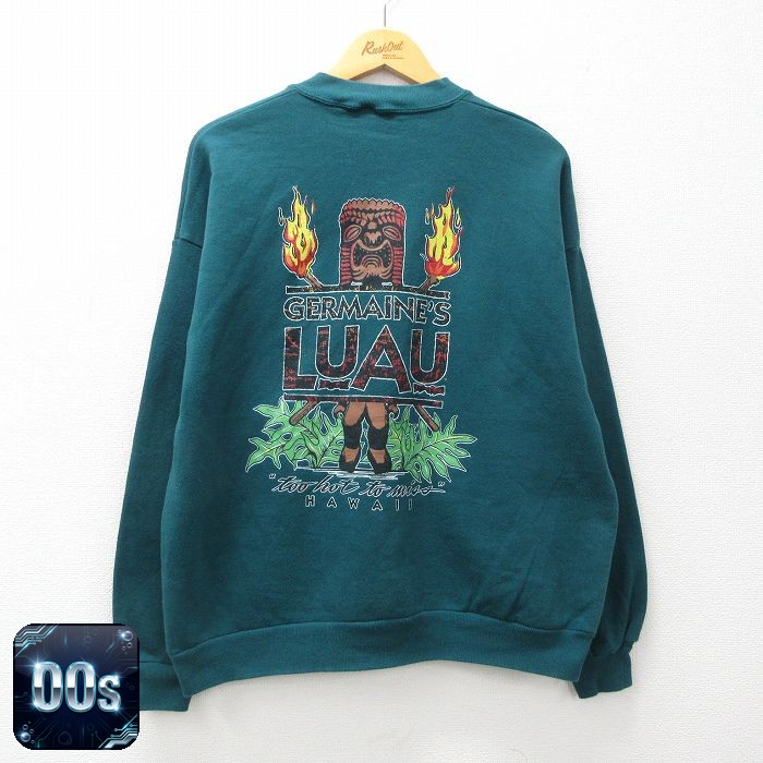 【50%OFF】00s 長袖スウェット GERMAINES LUAU ライトブルー L | 古着
