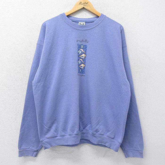 【50%OFF】00s 長袖スウェット 貝殻 パープル XL | 古着