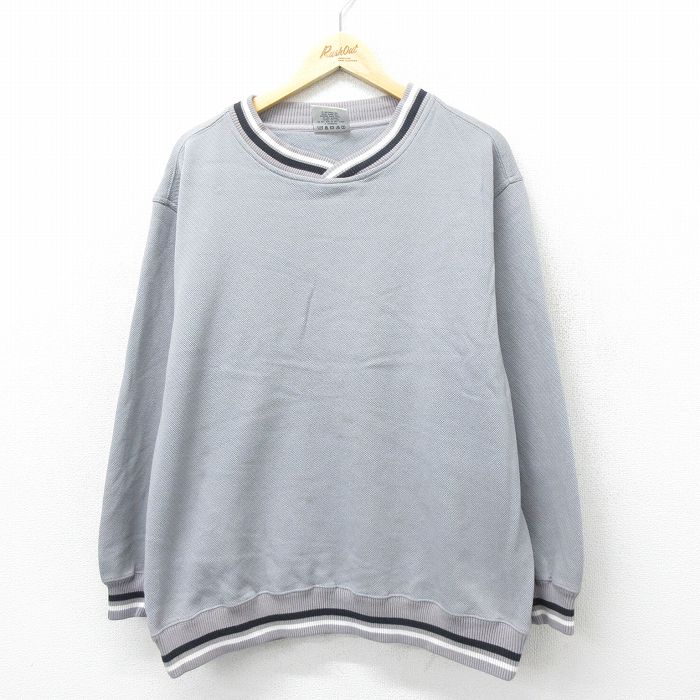 【50%OFF】XL★古着 リー Lee 長袖 スウェット メンズ 00年代 00s 無地 鹿の子 Vネック グレー他 24aug30 中古 スエット トレーナー トップス