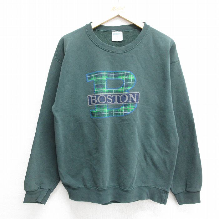 00s 長袖スウェット ボストン グリーン L | 古着