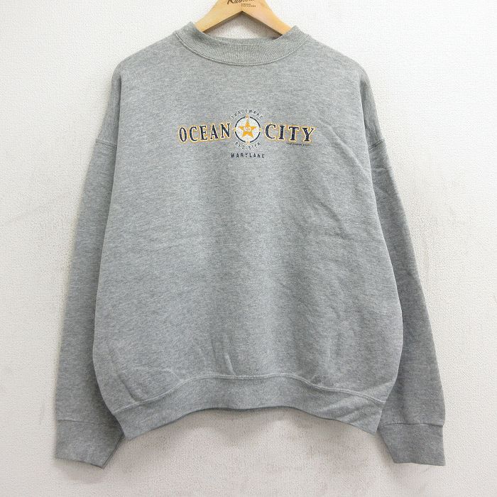 フルーツオブザルーム 00s 長袖スウェット OCEAN CITY グレー XL | 古着