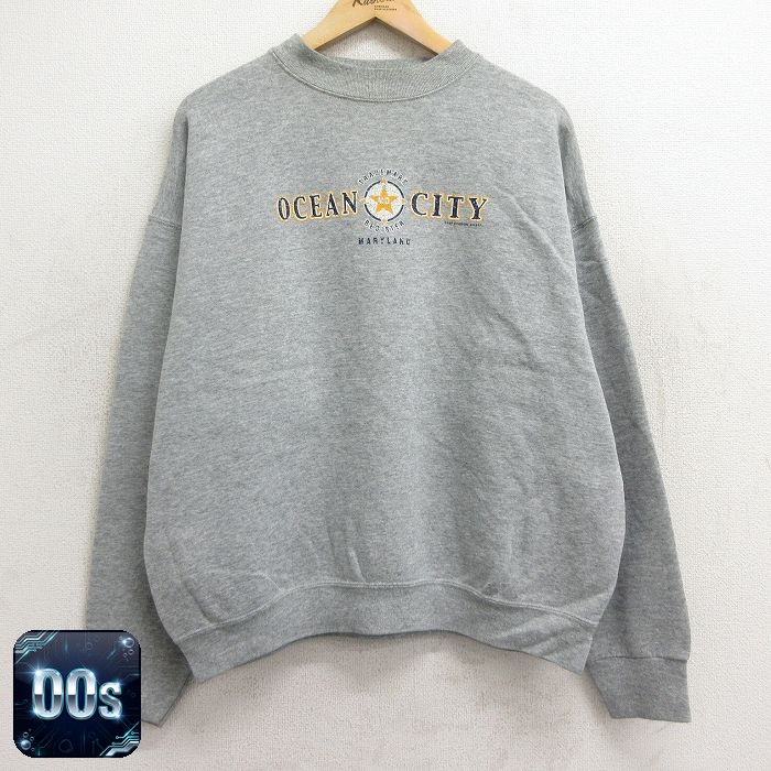 フルーツオブザルーム 00s 長袖スウェット OCEAN CITY グレー XL | 古着