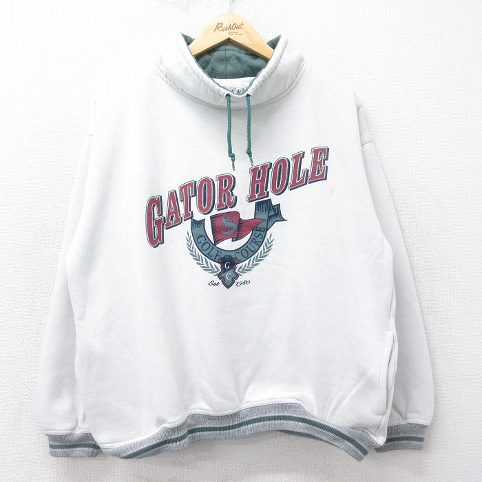 L★古着 長袖 スウェット メンズ 90年代 90s GATOR HOLE モックネック ハイネック 薄グレー他 24sep10 中古 スエット トレーナー トップス