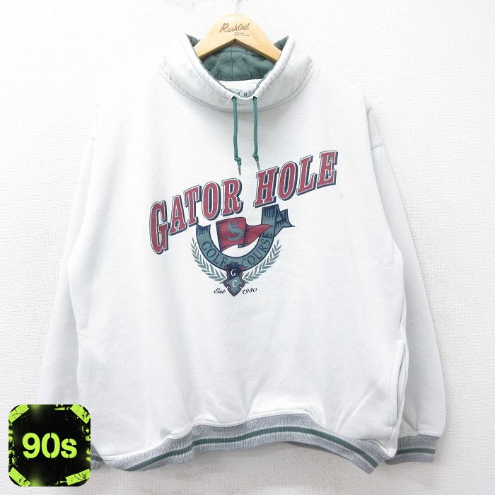 90s 長袖スウェット GATOR HOLE モックネック グレー メンズL相当 | 古着