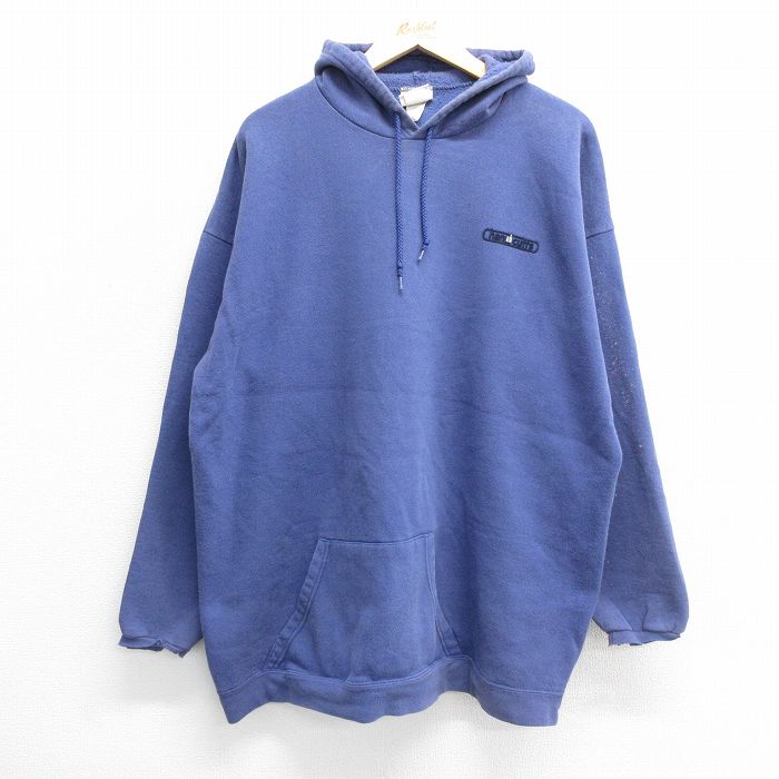 XL★古着 長袖 スウェット パーカー メンズ 90年代 90s handcuffs 大きいサイズ USA製 紺系 ネイビー 24sep11 中古 スエット トレーナー トップス