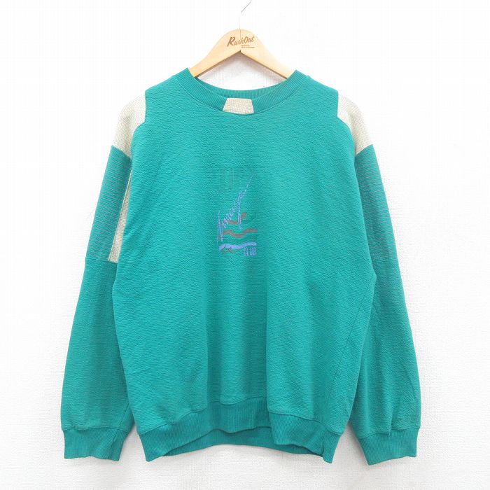 90s 長袖スウェット JEANS グリーン L | 古着
