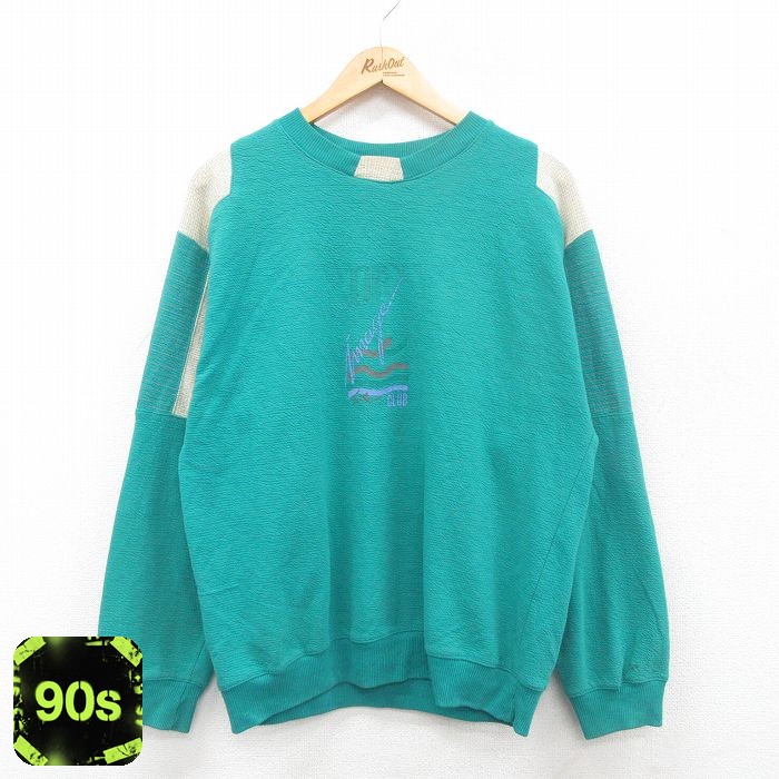 90s 長袖スウェット JEANS グリーン L | 古着