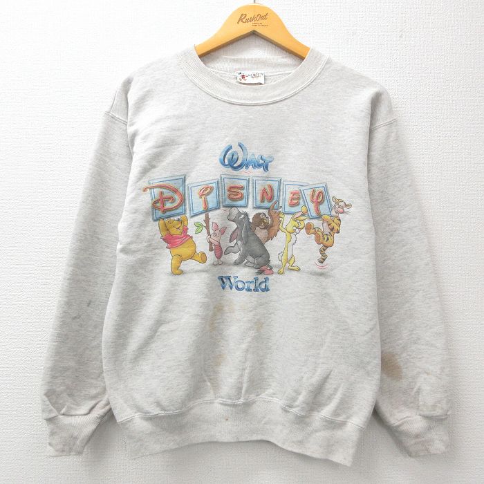 ディズニー 90s 長袖スウェット くまのプーさん グレー M | 古着