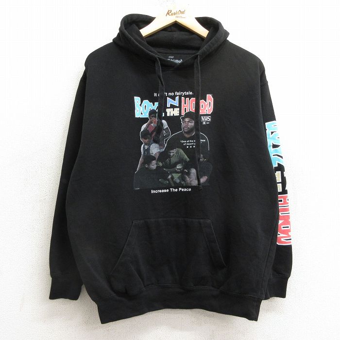 L★古着 長袖 スウェット メンズ 映画 ボーイズンザフッド 黒 ブラック 24nov08 中古 スエット トレーナー トップス