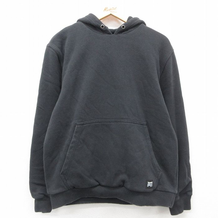 L★古着 ティンバーランド 長袖 スウェット パーカー メンズ ワンポイントロゴ 黒 ブラック 24nov09 中古 スエット トレーナー トップス